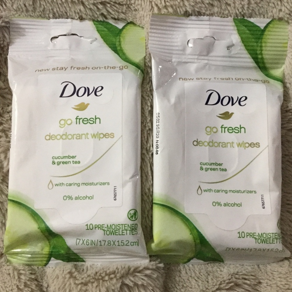 2 pks Women’s Dove Go Fresh Deodorant Wipes